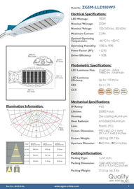 Eko soğuk beyaz 200 Watt High Power LED sokak ışıkları 6500K 4500K 5500K