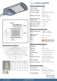 CRI 75 65 Watt High Power LED ışıklar 7200 lm karayolunda aydınlatması